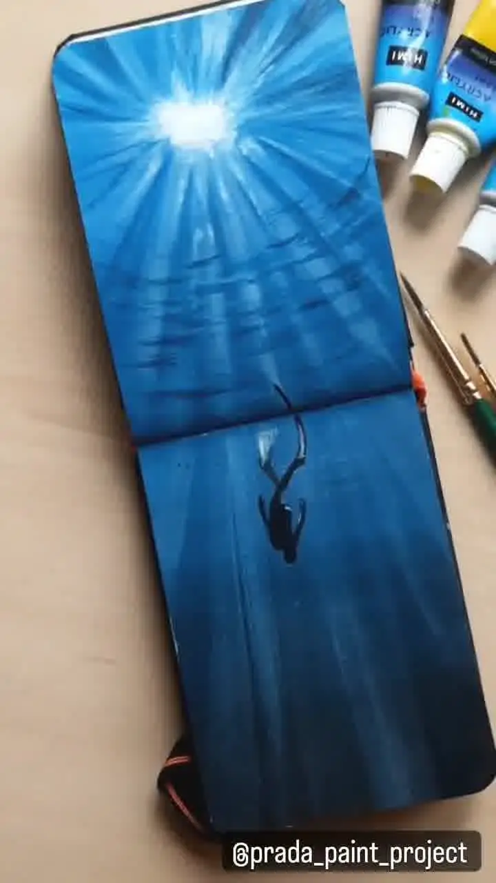 menorah small sketchbook underwater painting