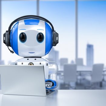 automation-customer-service-concept-with-3d-rendering-cute-robot-working-with-headset-notebook_493806-8258