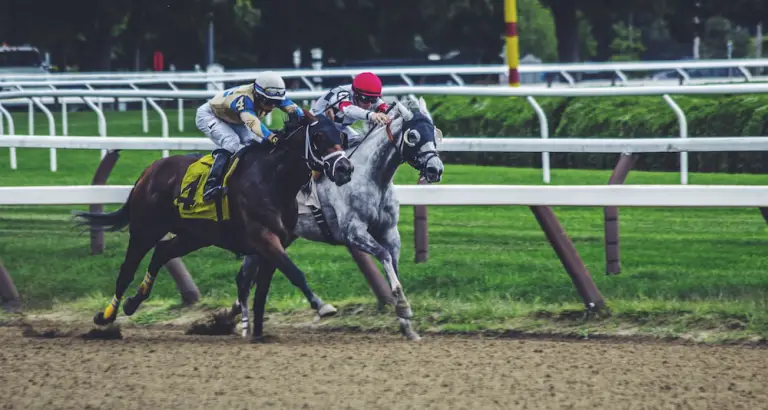 Jockeys racing against each other