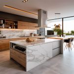 modern-slab-kitchen-cabinets-with-marble-countertops