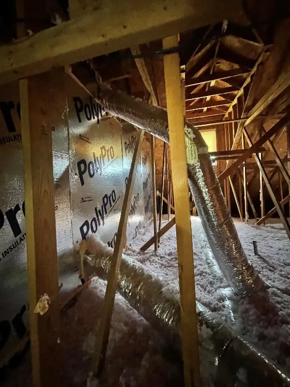 hot wall backing in an attic. 