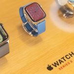 The Apple Watch Series 8 on sale at the company's Fifth Avenue store in New York on Sept