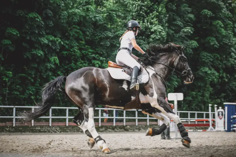 a girl riding a horse