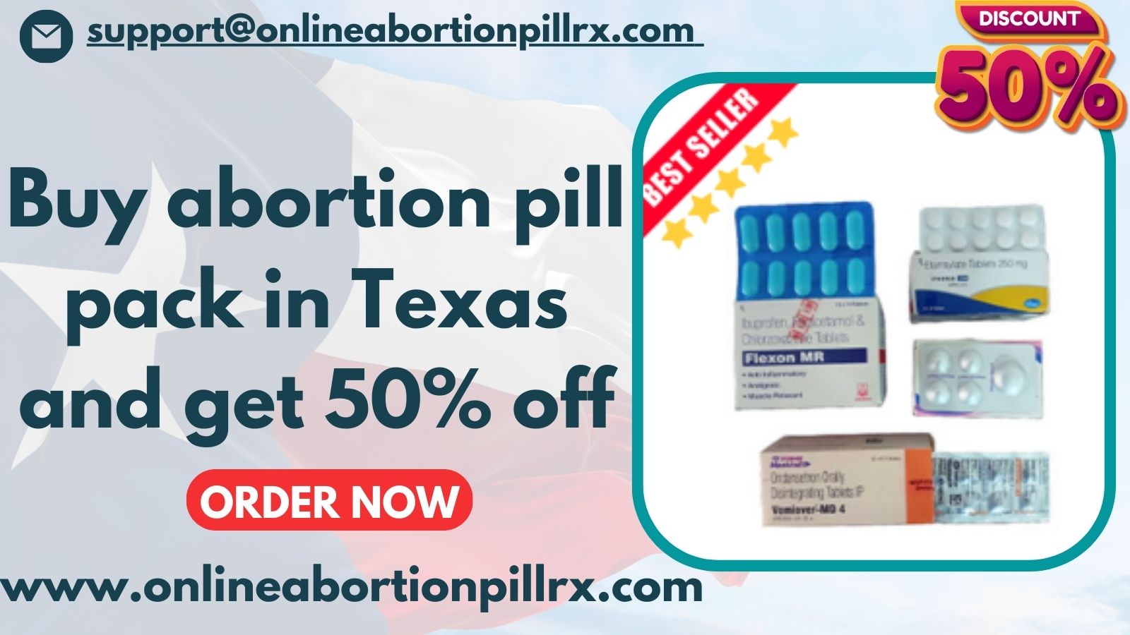 Buy abortion pill pack in Texas and get 50% off