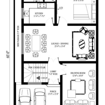 7 Marla ground floor design-Realtorspk