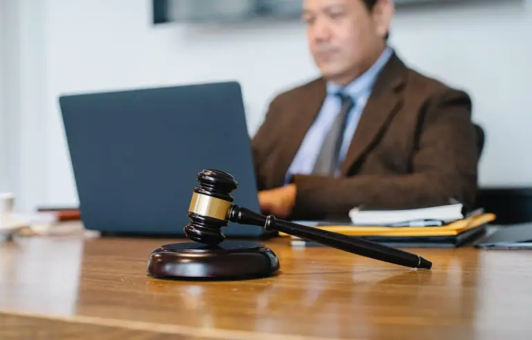 A lawyer on his desk