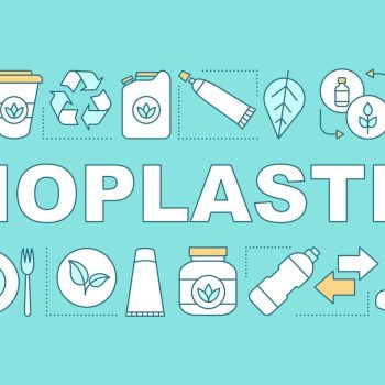 bioplastic-word-concepts-banner-eco-plastic-presentation-website-isolated-lettering-typography-idea-with-linear-icons-trash-sorting-outline-illustration-vector
