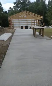 a concrete driveway