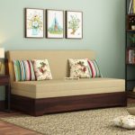 Della Sheesham Wood Pull-Out Sofa Cum Bed Without Armrests1