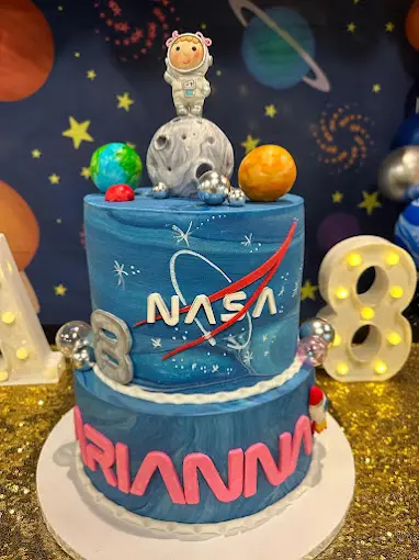 a space-themed cake for a party