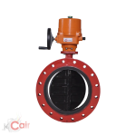 MOTORISED RUBBER LINED DOUBLE FLANGED BUTTERFLY VALVE WITH ELECTRICAL ACTUATOR