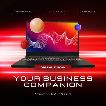 Modern neon business laptop promo instagram post
