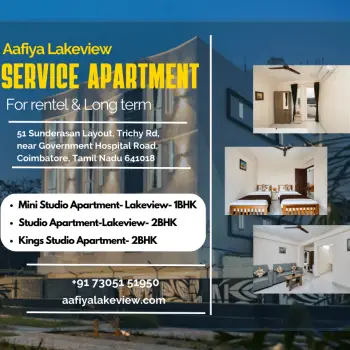 best Service Apartment nearby hospital - Aafiya Lakeview Apartment