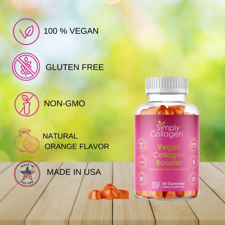 A bottle of vegan collagen booster gummies by Simply Collagen